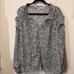 GeeGee Women's Floral Blouse in Blue